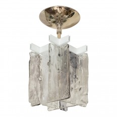Petite smoked and white glass chandelier